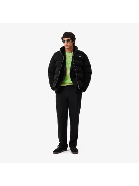 Lacoste Pikowana Kurtka Z Sztruksu czarna