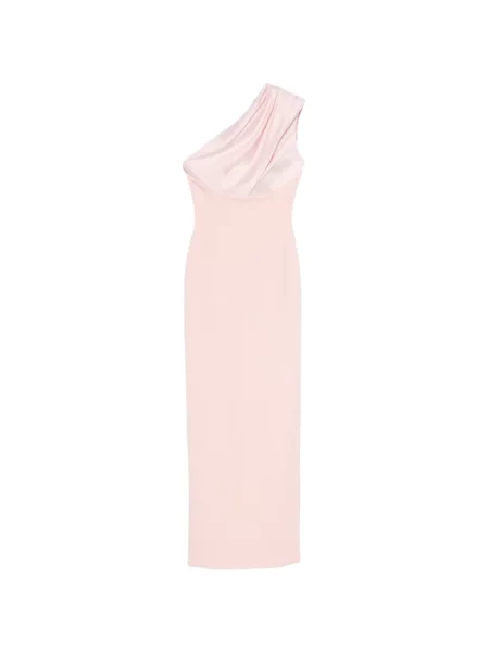 Drapírozott félvállas maxi ruha Solace London rózsaszín
