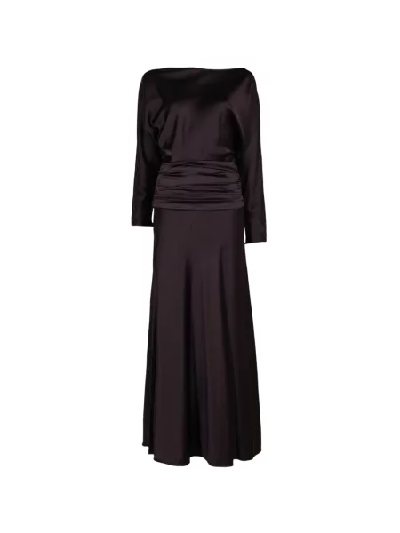 Rochie maxi Staud de mătase cu volane maro