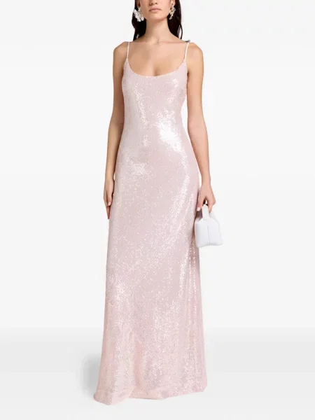 Maxi rochie maxi Needle & Thread de costum cu bretele roz