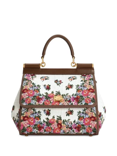 Geantă Dolce & Gabbana cu model floral cu imagine alb