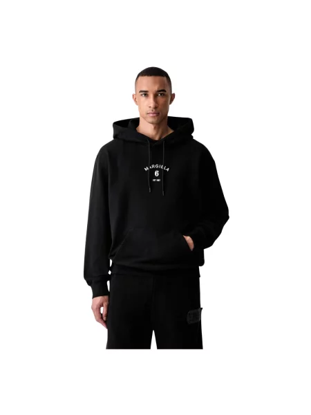 Bluza z kapturem Mm6 Maison Margiela z kapturem czarna