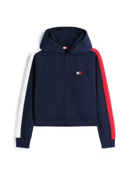 Tommy Jeans Hanorac închis / roșu / alb albastru