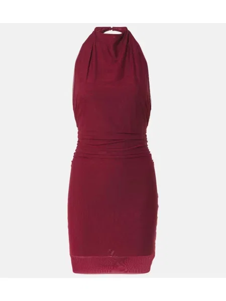 Rochie Sir plasă cu gât halter roșu