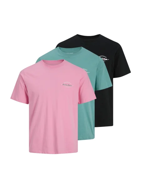 JACK & JONES Tričko JJBRANDON námornícka / enciánová / ružová modrá