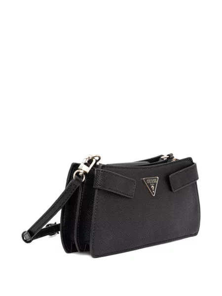 Crossbody kabelka Guess s autogramem černá