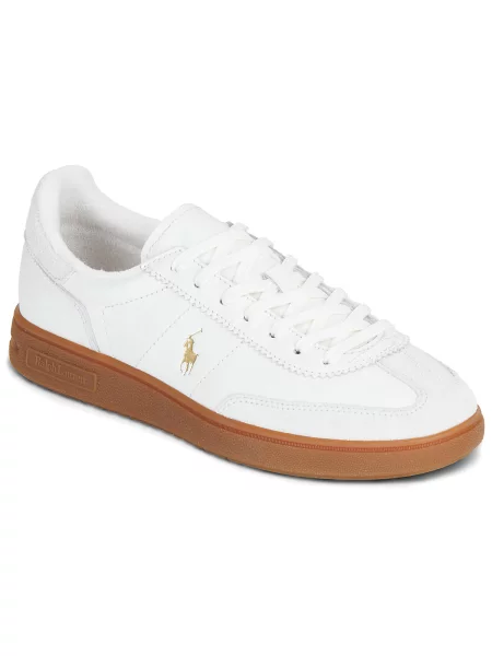 Sneakerși Polo Ralph Lauren din dantelă alb