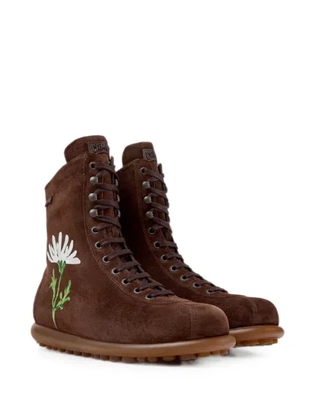 Botine Camper cu model floral maro