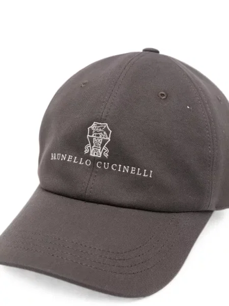 Șapcă Brunello Cucinelli cu broderie gri