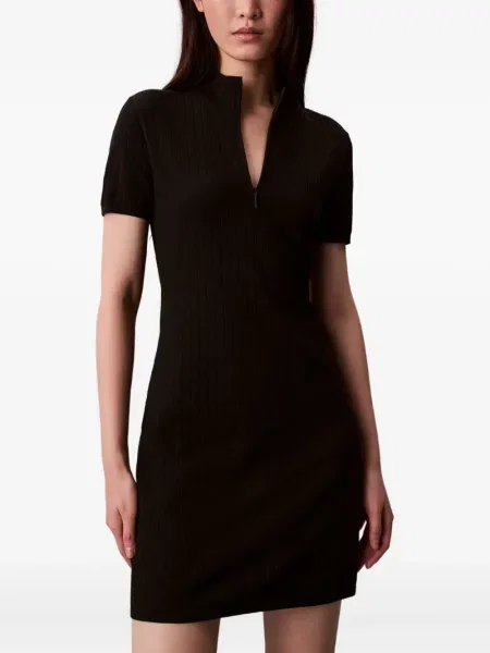 Rochie din denim Calvin Klein Jeans de costum negru