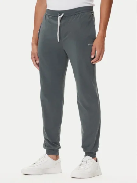Домашен панталон BOSS с изчистен дизайн сиво