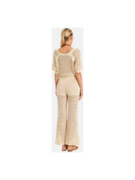 Sweter Twinset ażurowy beżowy