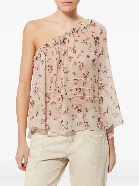 Bluză Marant Etoile cu model floral cu un umăr gol