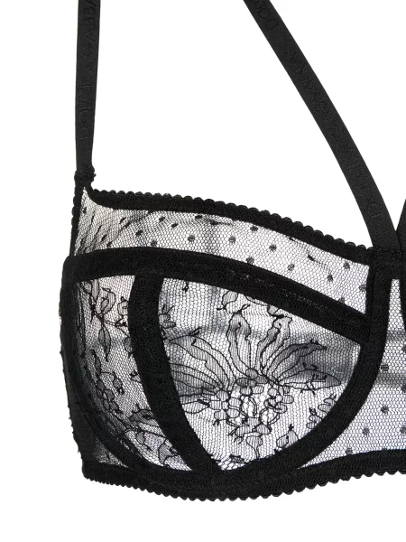 Květinová krajková podprsenka Dolce & Gabbana černá