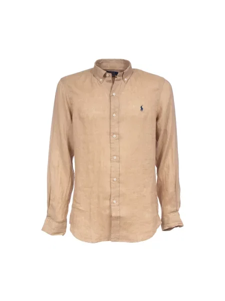 Lniana koszula Polo Ralph Lauren beżowa