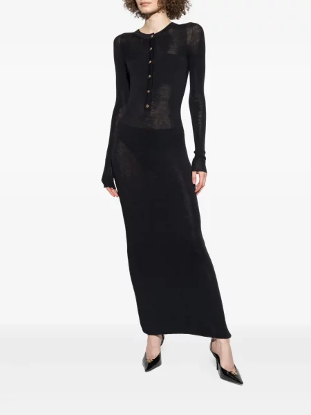 Rochie midi Versace din dantelă până la genunchi de costum negru