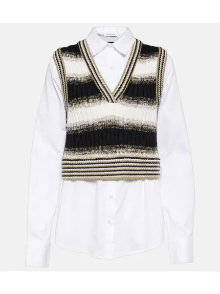 Cămașă Veronica Beard de lână alb