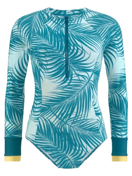LASCANA ACTIVE Costum de baie sport verde petrol galben alb