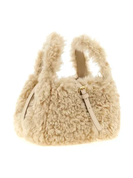 Torebka Stella Mccartney skórzana z logo beżowa