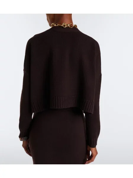 Decupat cardigan Max Mara de lână maro