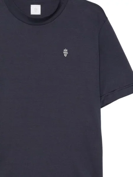 Tricou Eleventy cu broderie albastru