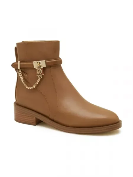 Michael Kors Bőr magassarkú bokacsizma barna