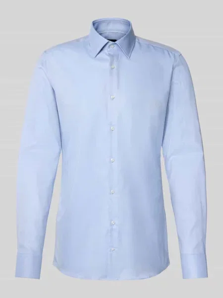 Koszula biznesowa o kroju slim fit z czystej bawełny model HANK' Boss błękitna