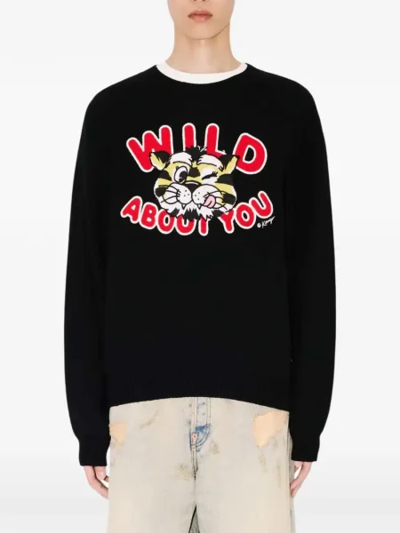 Pulover Kenzo cu dungi de tigru negru