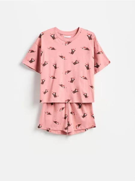 Reserved Pijama din două piese din roz-trandafiriu roz