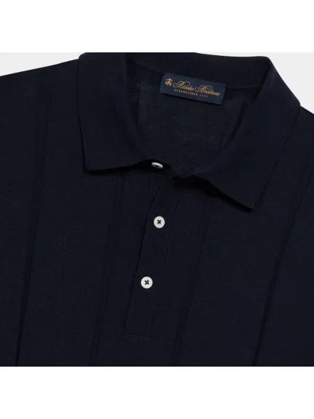 Dzianinowa koszulka polo Brooks Brothers niebieska
