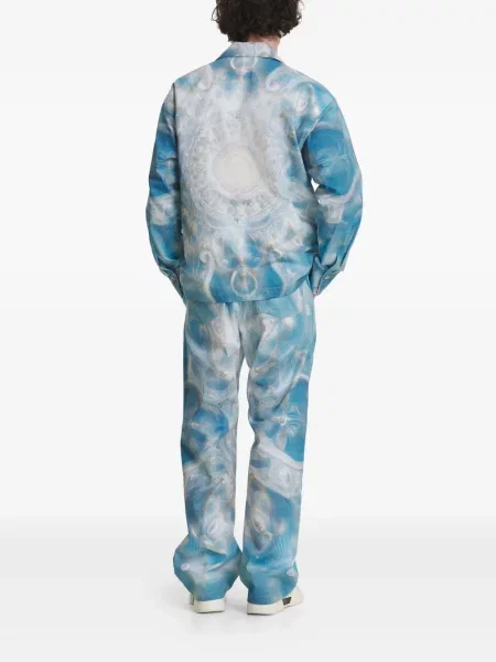 Риза Irina Voinea с принт синьо