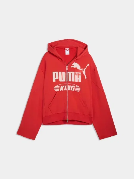 Спортивна кофта PUMA King Full-zip Hoodie комбінований верх червоний