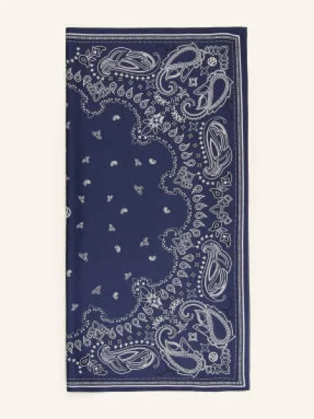 Lescarf Szalik Jedwabny blau biała