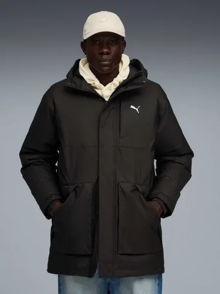 Пуховик Puma с капюшоном черный