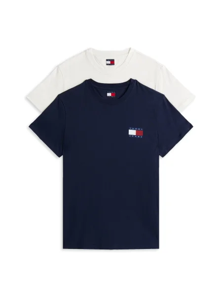 Tommy Jeans Tricou albastru noapte / roșu alb