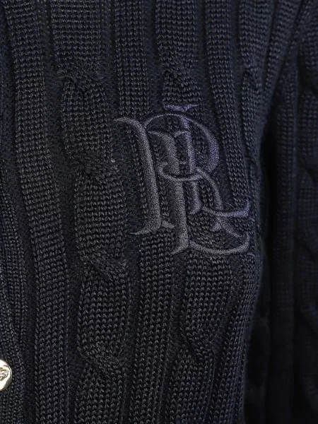Плетена жилетка Lauren Ralph Lauren бродирана синьо