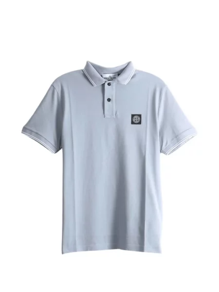 Tricou polo Stone Island cu strasuri stretch albastru