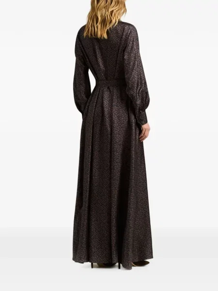 Rochie maxi Kiton cu imagine cu imprimeu geometric maro