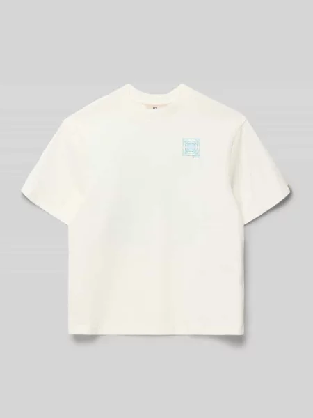 T-shirt o kroju relaxed fit z nadrukiem z logo Garcia biała