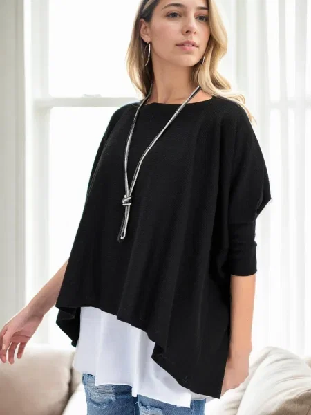 Poncho Dewberry negru