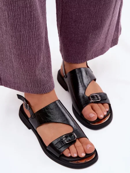 Sandale Vinceza din piele negru