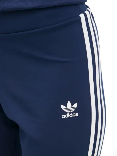 Pantaloni palazzo Adidas cu dungi plisat cu imagine albastru