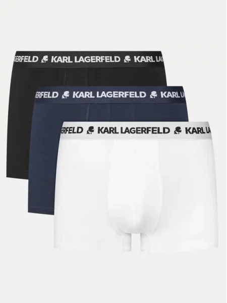 Bokserki KARL LAGERFELD Logo Trunk 3 pary black/white/navy białe