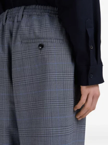Pantaloni Marni în carouri plisate gri
