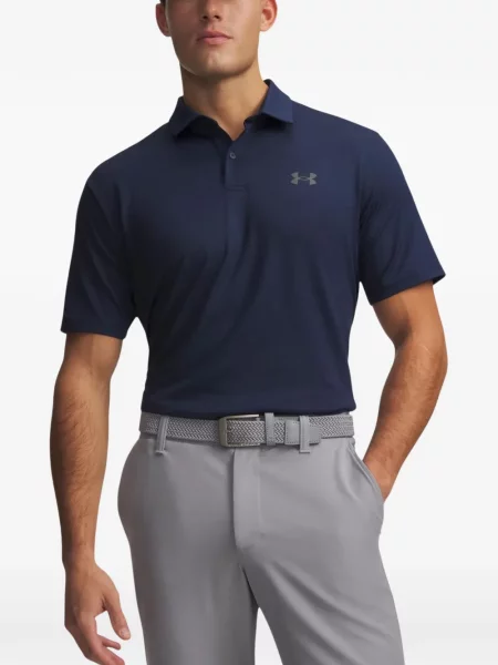 Krótka koszulka polo Under Armour z nadrukiem niebieska