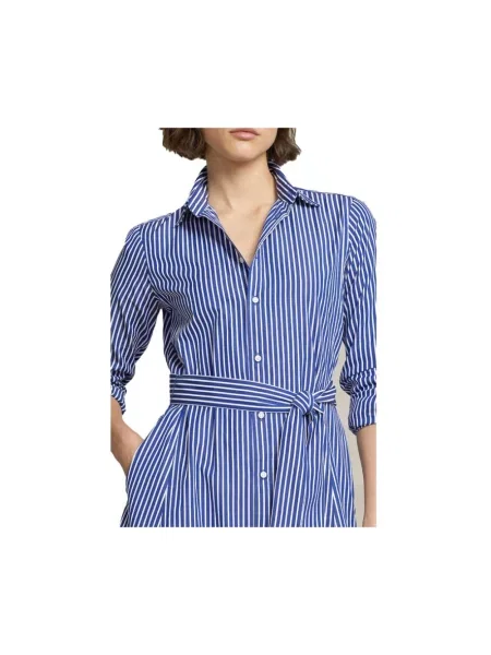Sukienka koszulowa Polo Ralph Lauren biznesowa w paski niebieska