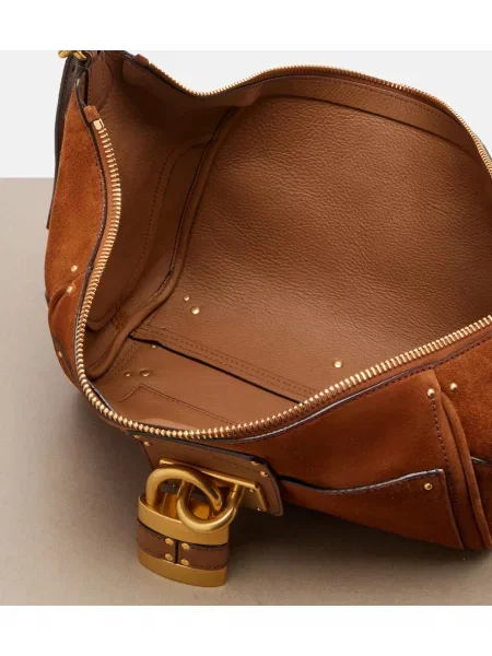 Geantă Chloé din piele de căprioară maro