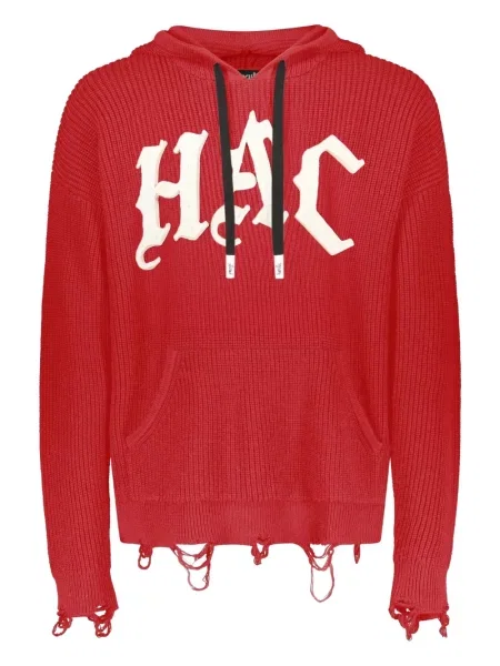 Hanorac cu glugă Haculla zdrențuiți roșu