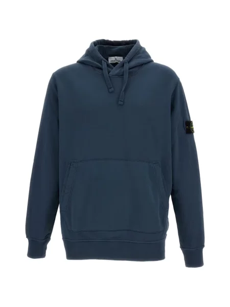 Hanorac cu glugă Stone Island din fleece cu glugă cu strasuri albastru