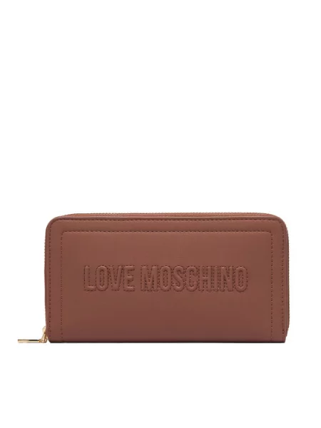 LOVE MOSCHINO Portfel Signature Love brązowy